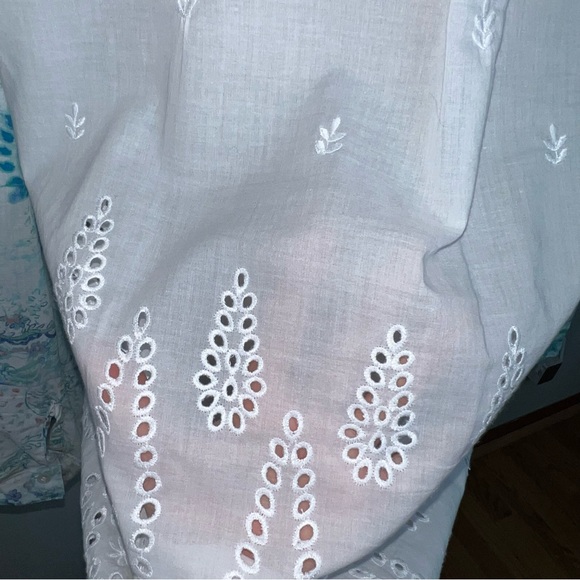 Chico's Paisley Button Front Sheer Blouse Women’s Size Large Cotton Boho Shirt - Picture 9 of 14